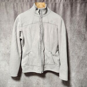 women's THE NORTH FACE MorningSide full zip Fleece Jacket Gray/Silver‎ size L